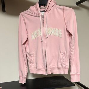 🌸Abercrombie & Fitch Light Pink Zip-Up Hoodie Sz L Used In Excellent Condition.